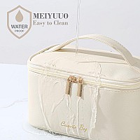 Meiyuuo Cute Makeup Bag Small Cosmetic Bags For Women Medium Pouch Toiletry Bag Waterproof Organizerlight Beige