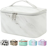 Meiyuuo Makeup Bag Cosmetic Bags Small For Women Zipper Pouch Makeup Organizer Waterproof Cute White Marble