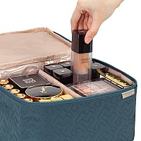 Nishel Large Double Layer Travel Makeup Bag Women Large Cosmetic Case Organizer For Travelsize Accessories Bottles Brushes