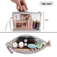 Ethereal Clear Makeup Bag Light Grey Small Cosmetic Bag Travel Makeup Bag For Women Tsa Approved Toiletry Bag Portable Makeup P