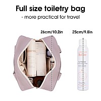 Narwey Large Toiletry Bag Women Makeup Bag Organizer Travel Cosmetic Bag For Toiletries Essentials Accessories Dusty Rose