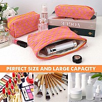 3 Pcs Makeup Bag Checkered Cosmetic Bag Large Capacity Traveling Toiletry Pounch Organizer Cute Makeup Brushes Aesthetic Accesso