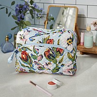 Vera Bradley Womens Cotton Large Cosmetic Makeup Organizer Bag Botanical Paisley One Size