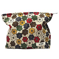 Gutgnk Womens Cosmetic Bag Corduroy Cosmetic Bag Retro Flowers Travel Cosmetic Bag Small Cosmetic Bag Skin Care Cosmetic Chang