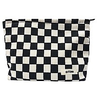 Gutgnk Womens Cosmetic Bag Corduroy Checkerboard Travel Cosmetic Bag Small Cosmetic Bag Skin Care Cosmetic Changing Handy Bag