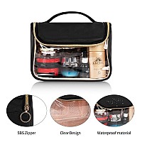 Ethereal Makeup Bag Travel Bag With Hanging Hook Portable Toiletry Bag For Women With Small Brushes Bag Clear Cosmetic Bag