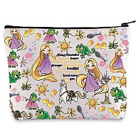 Wzmpa Princess Rapunzel Cosmetic Bag Rapunzel Fans Gift You Are Braver Stronger Beautiful Than You Know Rapunzel Makeup Zipper Pouch Bag (Rapunzel)