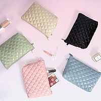 Makeup Bag For Purse Zipper Cosmetic Bag For Women Pouch Travel Eco Vegan Leather Make Up Organizer For Toiletry Bag Water Resis