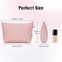 Makeup Bag For Purse Zipper Cosmetic Bag For Women Pouch Travel Eco Vegan Leather Make Up Organizer For Toiletry Bag Water Resis