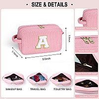 Yoolife 2 Travel Cosmetic Bags For Women Preppy Stuff Travel Makeup Bag Makeup Brush Bag Makeup Bags Corduroy Pink Makeup Bag