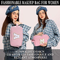 Yoolife 2 Travel Cosmetic Bags For Women Preppy Stuff Travel Makeup Bag Makeup Brush Bag Makeup Bags Corduroy Pink Makeup Bag