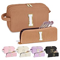 Yoolife Daughter Gifts Makeup Bag Monogram Makeup Bag Cosmetic Bags For Women Travel Makeup Bag Make Up Bag Brown Makeup Bag G