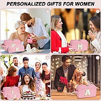 Yoolife 2 Small Makeup Bag Personalized Gifts Monogram Makeup Pouch Pink Makeup Brush Bag Corduroy Makeup Bag Cosmetic Bag Mak