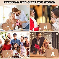 Yoolife 2 Pieces Personalized Gifts Girlfriend Gifts Initial Makeup Bags For Women Cosmetic Bag With Brush Pouch Small Makeup