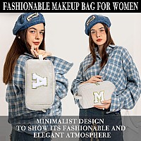 Yoolife Sister Gifts Cosmetic Bags For Women Initial Travel Makeup Bag Makeup Pouch Make Up Bag With Brush Pouch Large Makeup