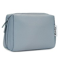 Narwey Small Makeup Bag For Purse Travel Makeup Pouch Mini Cosmetic Bag For Women Greyish Blue Small