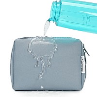 Narwey Small Makeup Bag For Purse Travel Makeup Pouch Mini Cosmetic Bag For Women Greyish Blue Small