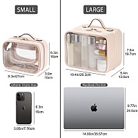 Veki Tsa Approved Toiletry Bag Transparent Makeup Bag Double Travel Cosmetic Bags Case Waterproof Toiletries Bag Large Capacity