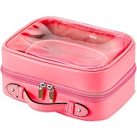 Veki Tsa Approved Toiletry Bag Transparent Makeup Bag Double Travel Cosmetic Bags Case Waterproof Toiletries Bag Large Capacity