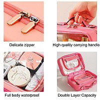 Veki Tsa Approved Toiletry Bag Transparent Makeup Bag Double Travel Cosmetic Bags Case Waterproof Toiletries Bag Large Capacity