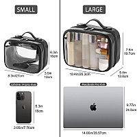 Veki Tsa Approved Toiletry Bag Transparent Makeup Bag Double Travel Cosmetic Bags Case Waterproof Toiletries Bag Large Capacity