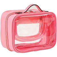 Veki Tsa Approved Toiletry Bag Transparent Makeup Bag Double Travel Cosmetic Bags Case Waterproof Toiletries Bag Large Capacity