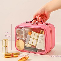 Veki Tsa Approved Toiletry Bag Transparent Makeup Bag Double Travel Cosmetic Bags Case Waterproof Toiletries Bag Large Capacity