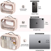 Veki Tsa Approved Toiletry Bag Transparent Makeup Bag Double Travel Cosmetic Bags Case Waterproof Toiletries Bag Medium Capacity