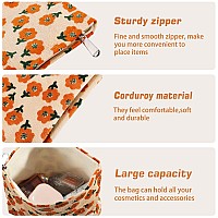 Zlfsrq Daisy Flower Makeup Bag Travel Cute Floral Cosmetic Bags For Women Large Makeup Pouch Zipper Cosmetic Pouch For Purse Aes