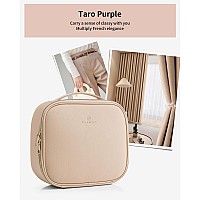 Vlando Travel Makeup Bag Large Capacity Cosmetic Bag For Women Pu Leather Makeup Case Organizer Portable Make Up Bag With Divid