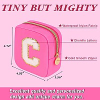 Graduation Gifts For Her Makeup Bag For Women Small Makeup Bag For Purse Travel Cosmetic Bag With Preppy Letter Patch Nylon Mi