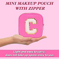 Graduation Gifts For Her Makeup Bag For Women Small Makeup Bag For Purse Travel Cosmetic Bag With Preppy Letter Patch Nylon Mi