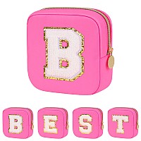 Graduation Gifts For Her Makeup Bag For Women Small Makeup Bag For Purse Travel Cosmetic Bag With Preppy Letter Patch Nylon Mi