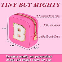 Graduation Gifts For Her Makeup Bag For Women Small Makeup Bag For Purse Travel Cosmetic Bag With Preppy Letter Patch Nylon Mi