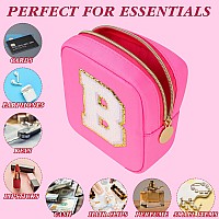 Graduation Gifts For Her Makeup Bag For Women Small Makeup Bag For Purse Travel Cosmetic Bag With Preppy Letter Patch Nylon Mi