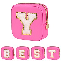 Graduation Gifts For Her Makeup Bag For Women Small Makeup Bag For Purse Travel Cosmetic Bag With Preppy Letter Patch Nylon M