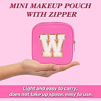 Graduation Gifts For Her Makeup Bag For Women Small Makeup Bag For Purse Travel Cosmetic Bag With Preppy Letter Patch Nylon M