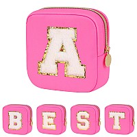 Graduation Gifts For Her Makeup Bag For Women Small Makeup Bag For Purse Travel Cosmetic Bag With Preppy Letter Patch Nylon Mi