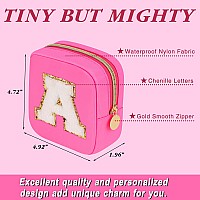 Graduation Gifts For Her Makeup Bag For Women Small Makeup Bag For Purse Travel Cosmetic Bag With Preppy Letter Patch Nylon Mi