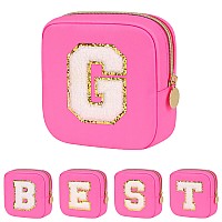 Graduation Gifts For Her Makeup Bag For Women Small Makeup Bag For Purse Travel Cosmetic Bag With Preppy Letter Patch Nylon M