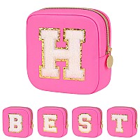 Graduation Gifts For Her Makeup Bag For Women Small Makeup Bag For Purse Travel Cosmetic Bag With Preppy Letter Patch Nylon M