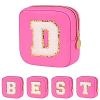 Graduation Gifts For Her Makeup Bag For Women Small Makeup Bag For Purse Travel Cosmetic Bag With Preppy Letter Patch Nylon M