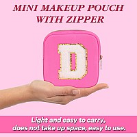 Graduation Gifts For Her Makeup Bag For Women Small Makeup Bag For Purse Travel Cosmetic Bag With Preppy Letter Patch Nylon M