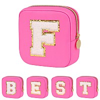 Graduation Gifts For Her Makeup Bag For Women Small Makeup Bag For Purse Travel Cosmetic Bag With Preppy Letter Patch Nylon M