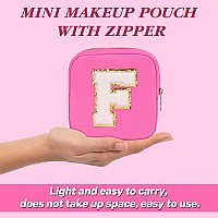 Graduation Gifts For Her Makeup Bag For Women Small Makeup Bag For Purse Travel Cosmetic Bag With Preppy Letter Patch Nylon M