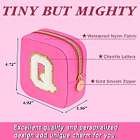 Graduation Gifts For Her Makeup Bag For Women Small Makeup Bag For Purse Travel Cosmetic Bag With Preppy Letter Patch Nylon M