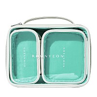 Rownyeon Clear Makeup Case 3 Pcs Transparent Cosmetic Bag Set Travel Makeup Train Case Portable Cosmetic Organizer With Handle W