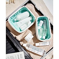 Rownyeon Clear Makeup Case 3 Pcs Transparent Cosmetic Bag Set Travel Makeup Train Case Portable Cosmetic Organizer With Handle W