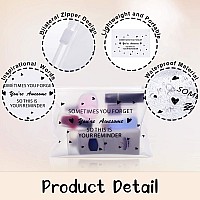 Sotiff 60 Pcs Bulk Inspirational Gifts For Women Inspirational Makeup Bags Eva Cosmetic Toiletry Bags Thank You Encouragement C