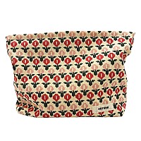 Gutgnk Corduroy Ladies Cosmetic Bag Large Capacity Canvas Cosmetic Bag Travel Toiletry Bag Accessories Organizer Little Red Fl